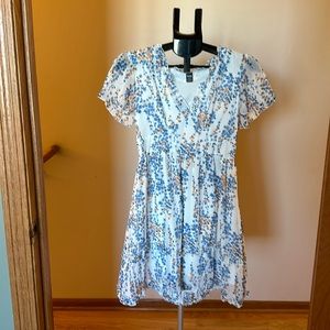 Floral Mini Dress in Blue and White size small
Never worn